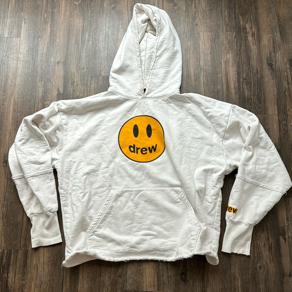 Drew House Distressed White Hoodie